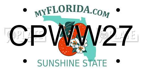 CPWW27 Florida License Plate
