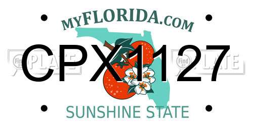 CPX1127 Florida License Plate