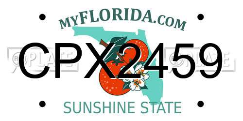 CPX2459 Florida License Plate