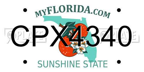 CPX4340 Florida License Plate
