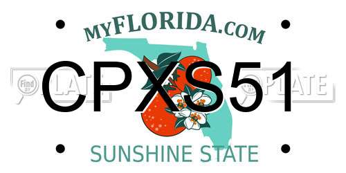 CPXS51 Florida License Plate