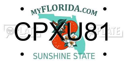 CPXU81 Florida License Plate
