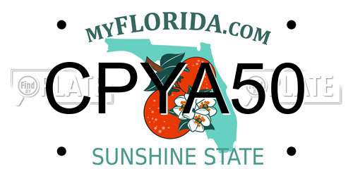 CPYA50 Florida License Plate