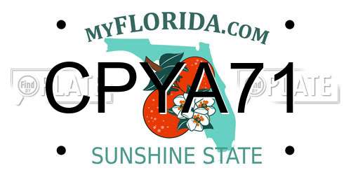 CPYA71 Florida License Plate