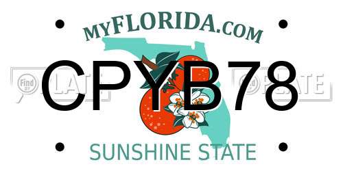CPYB78 Florida License Plate