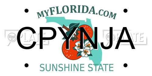 CPYNJA Florida License Plate