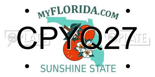 CPYQ27 Florida License Plate