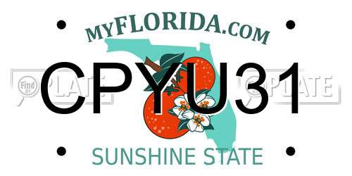 CPYU31 Florida License Plate