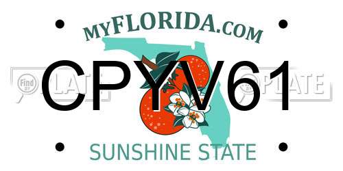 CPYV61 Florida License Plate