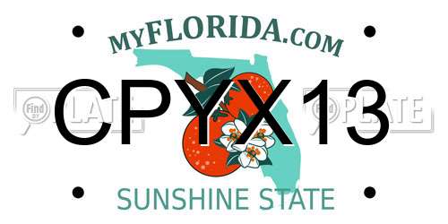 CPYX13 Florida License Plate