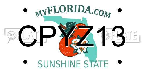 CPYZ13 Florida License Plate