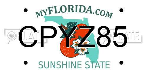 CPYZ85 Florida License Plate