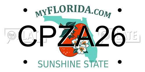 CPZA26 Florida License Plate
