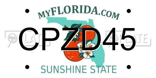 CPZD45 Florida License Plate