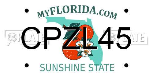 CPZL45 Florida License Plate