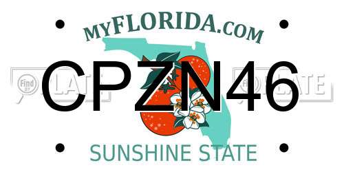 CPZN46 Florida License Plate