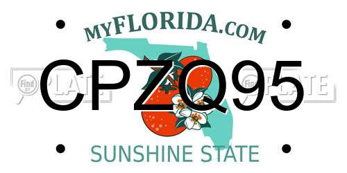 CPZQ95 Florida License Plate