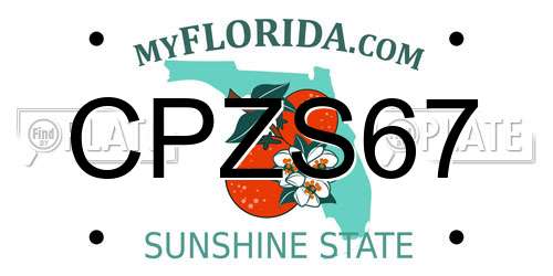 CPZS67 Florida License Plate