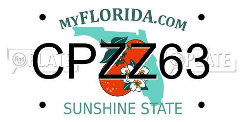 CPZZ63 Florida License Plate