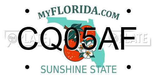 CQ05AF Florida License Plate