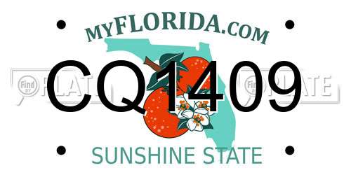 CQ1409 Florida License Plate