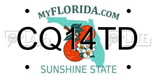 CQ14TD Florida License Plate