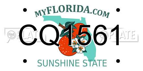 CQ1561 Florida License Plate