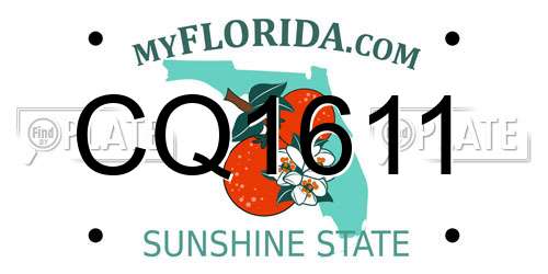 CQ1611 Florida License Plate