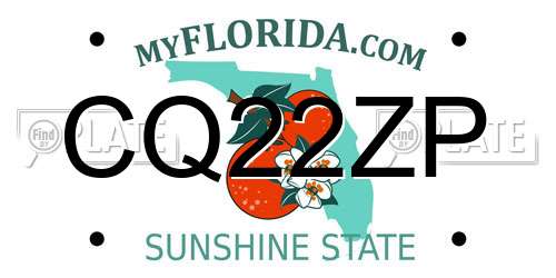 CQ22ZP Florida License Plate