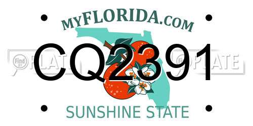 CQ2391 Florida License Plate