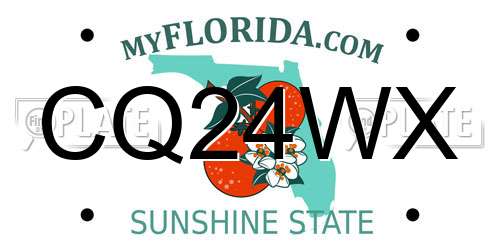 CQ24WX Florida License Plate