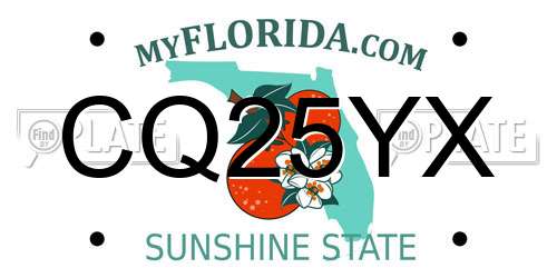 CQ25YX Florida License Plate