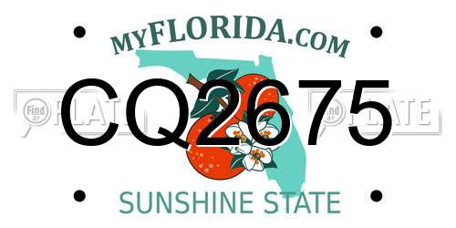 CQ2675 Florida License Plate