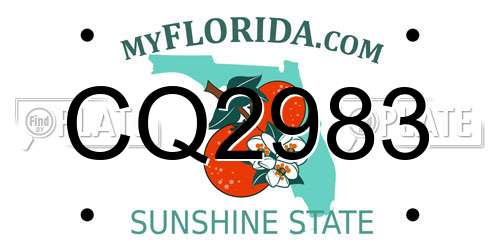 CQ2983 Florida License Plate