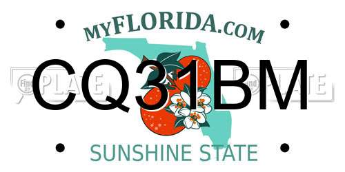 CQ31BM Florida License Plate