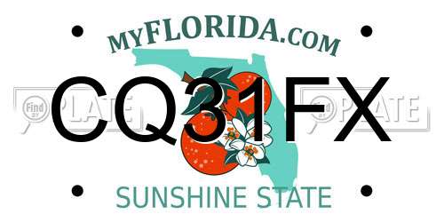 CQ31FX Florida License Plate