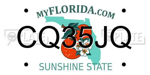 CQ35JQ Florida License Plate