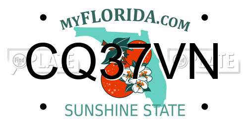 CQ37VN Florida License Plate