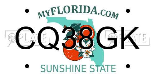 CQ38GK Florida License Plate