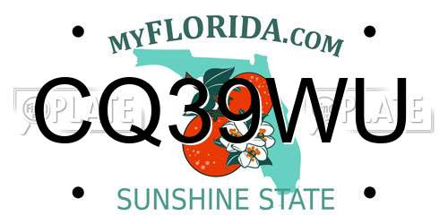CQ39WU Florida License Plate