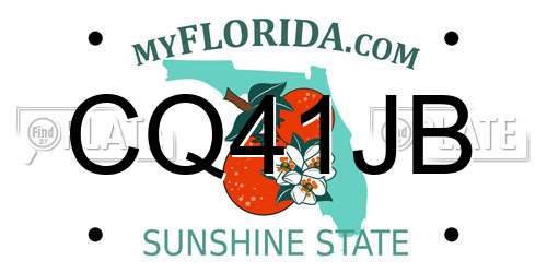 CQ41JB Florida License Plate