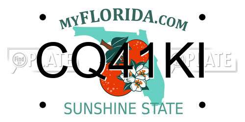 CQ41KI Florida License Plate