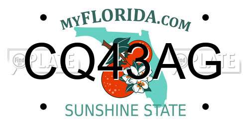 CQ43AG Florida License Plate