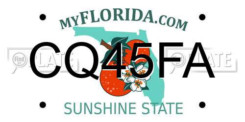 CQ45FA Florida License Plate