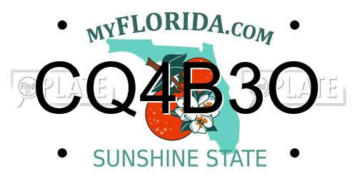 CQ4B3O Florida License Plate