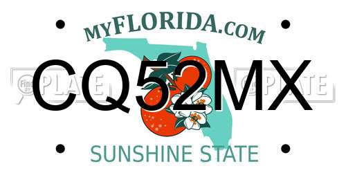 CQ52MX Florida License Plate