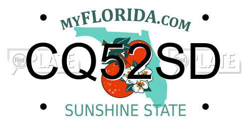 CQ52SD Florida License Plate