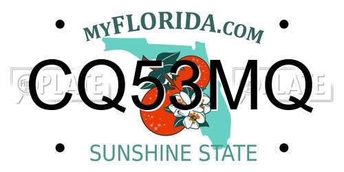 CQ53MQ Florida License Plate