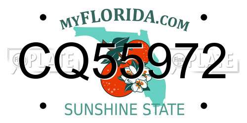 CQ55972 Florida License Plate