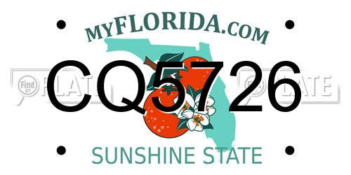 CQ5726 Florida License Plate